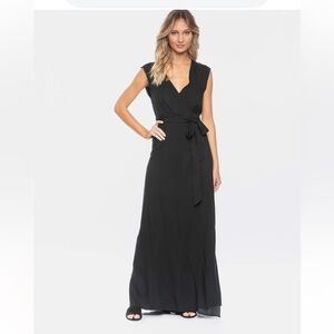 Tavik Black Wrap Maxi Dress. Size Small